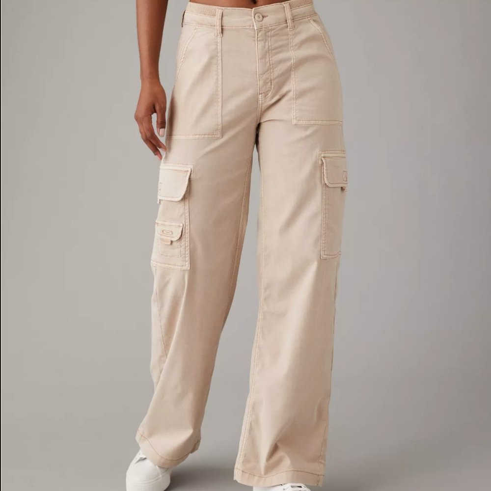 AE Dreamy Drape Stretch Cargo Super High-Waisted Baggy Wide-Leg Pant